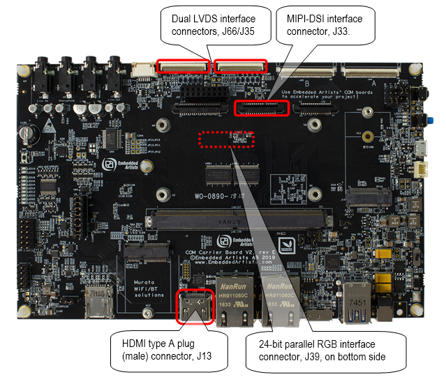 Dispaly Interfaces on COM Carrier board V2